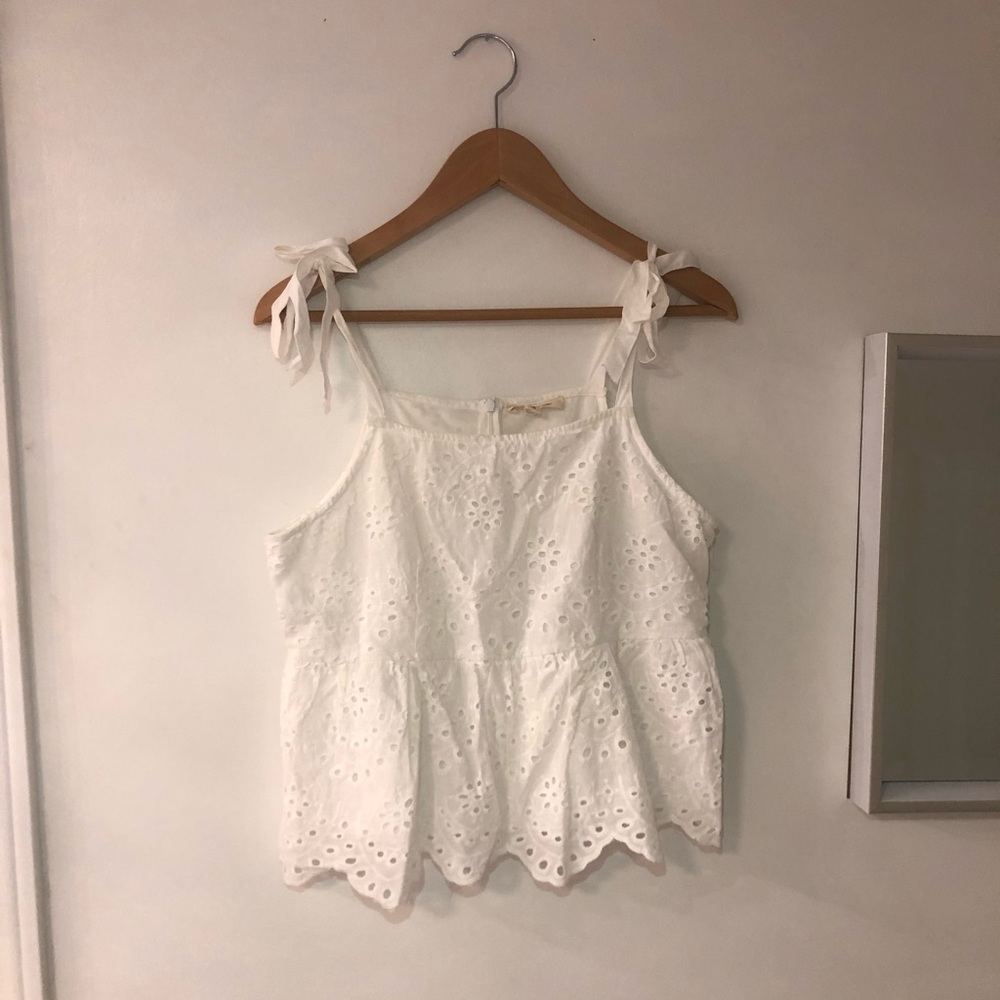 White lace top with tie straps